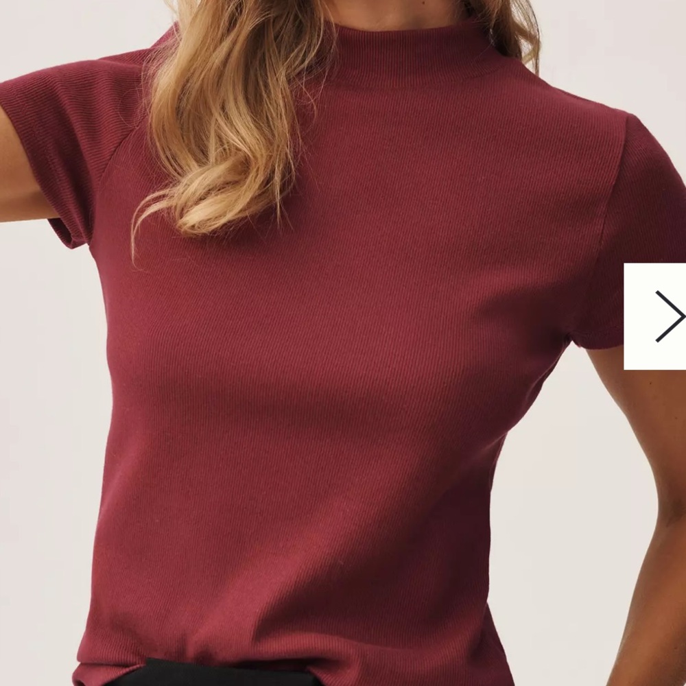 Anthropologie/Maeve Mock Neck Blair Baby Tee xxsmall